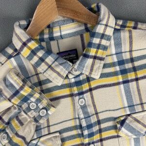 Patagonia Shirt XL Grey Blue Fjord Flannel Organic Cotton Outdoor Minimalist